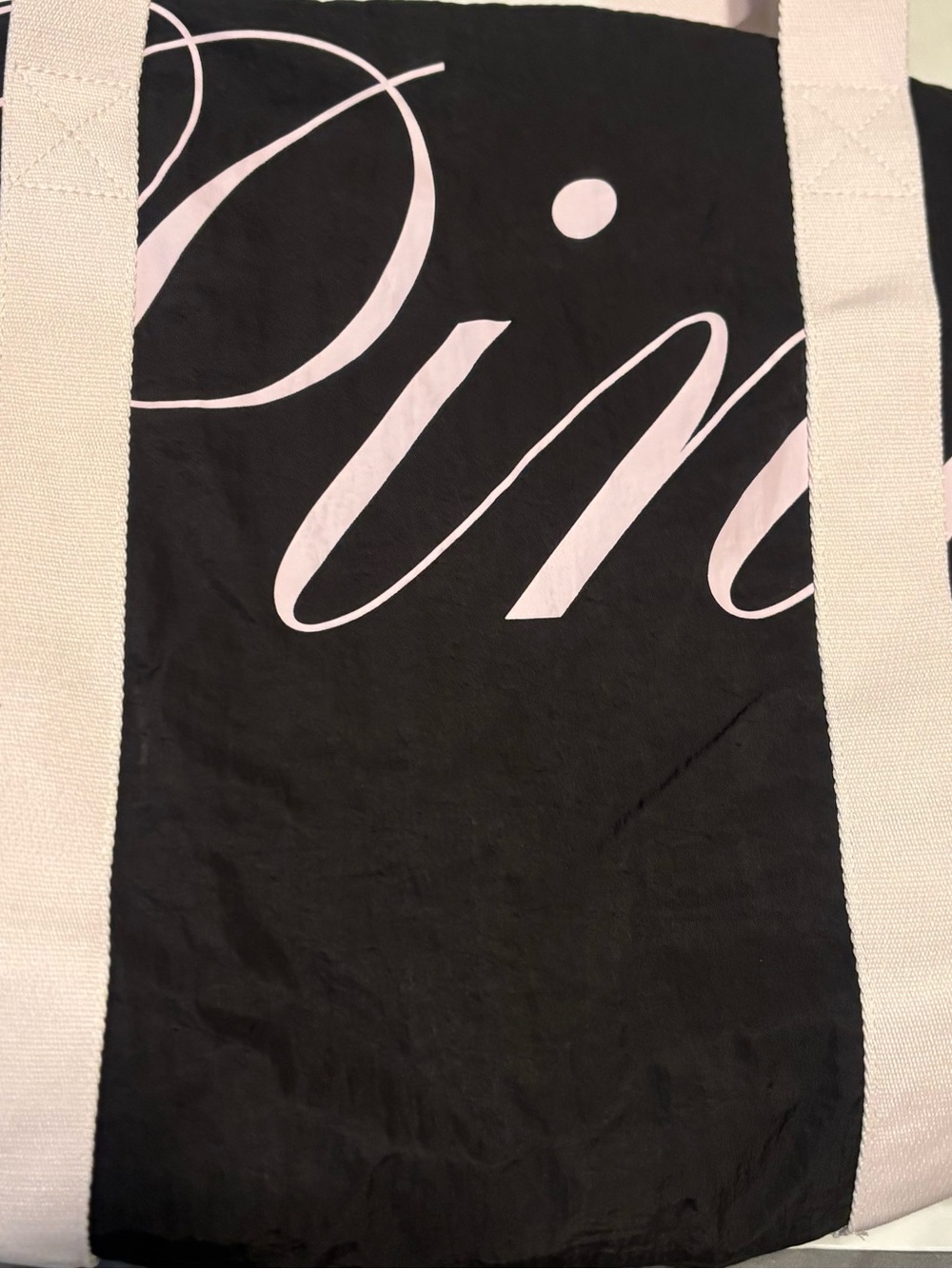 PINK Victoria's Secret Black Tote with Pink Script